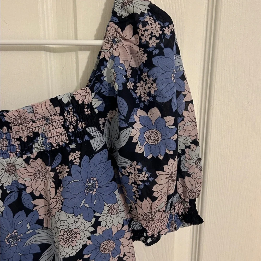 J. Crew Squareneck Puff-sleeve Top Liberty London Zinnia Floral NWT Size Large